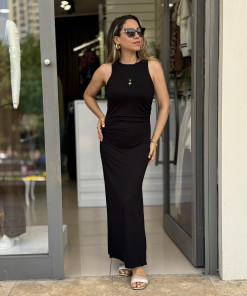 Büzgülü Midi Elbise